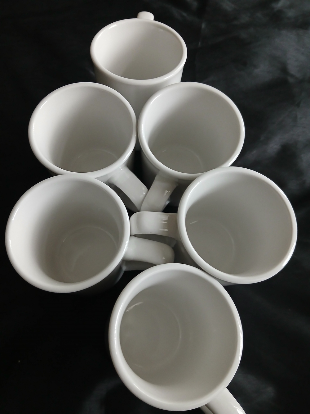 6 Vintage  Syscoware Restaurant-grade White Kona Coffee Mugs.